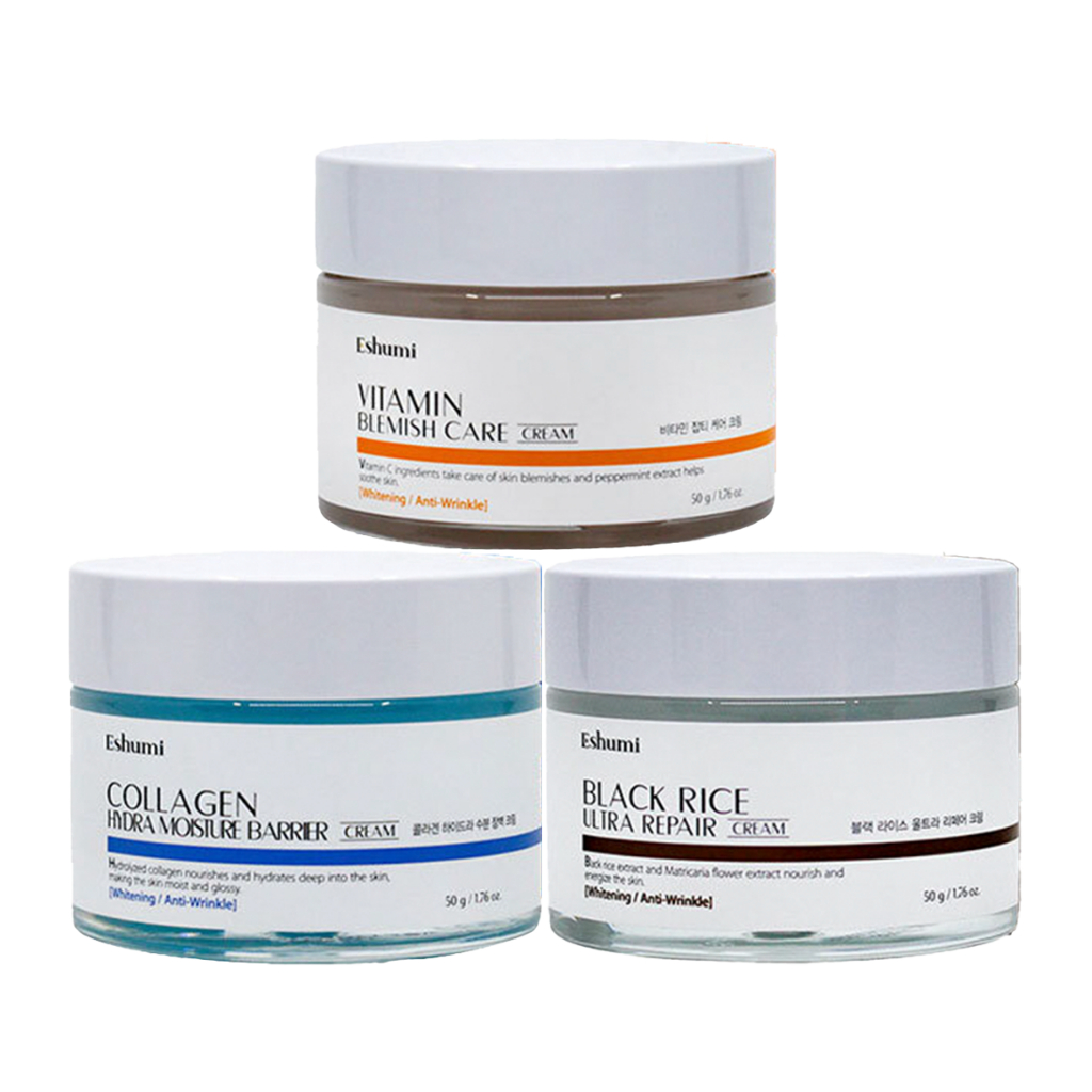 eshumi vitamin, collagen, black rice cream 50g