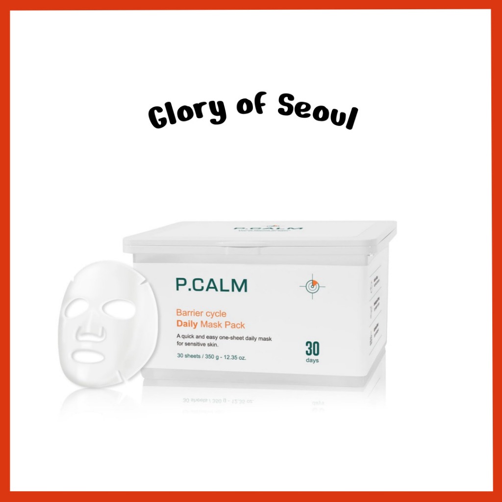 P.CALM Pacote de máscara de lençol diário de p.calm barreira pacote 30 dias (30sheets) | Máscara de tratamento de tratamento hidratante diário não comedogênico coreano para pele sensível |Crueldade vegana livre em Oferta na Shopee