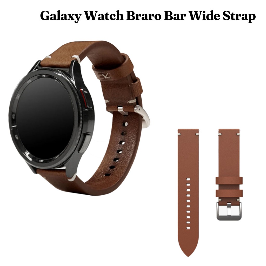 Galaxy Watch 65 Pro 4 Classic Leather Strap Banda De Couro Bravo Wide Samsung Sm