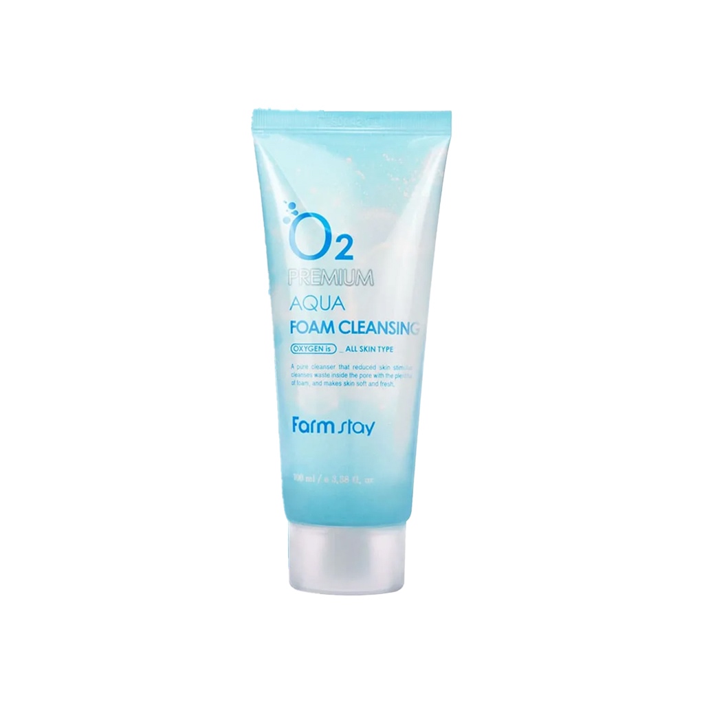 farmstay o2 premium aqua foam cleansing 100ml - Beauty