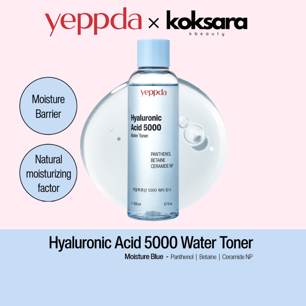 yeppda hyaluronic acid 5000 water toner 200ml em Oferta na Shopee
