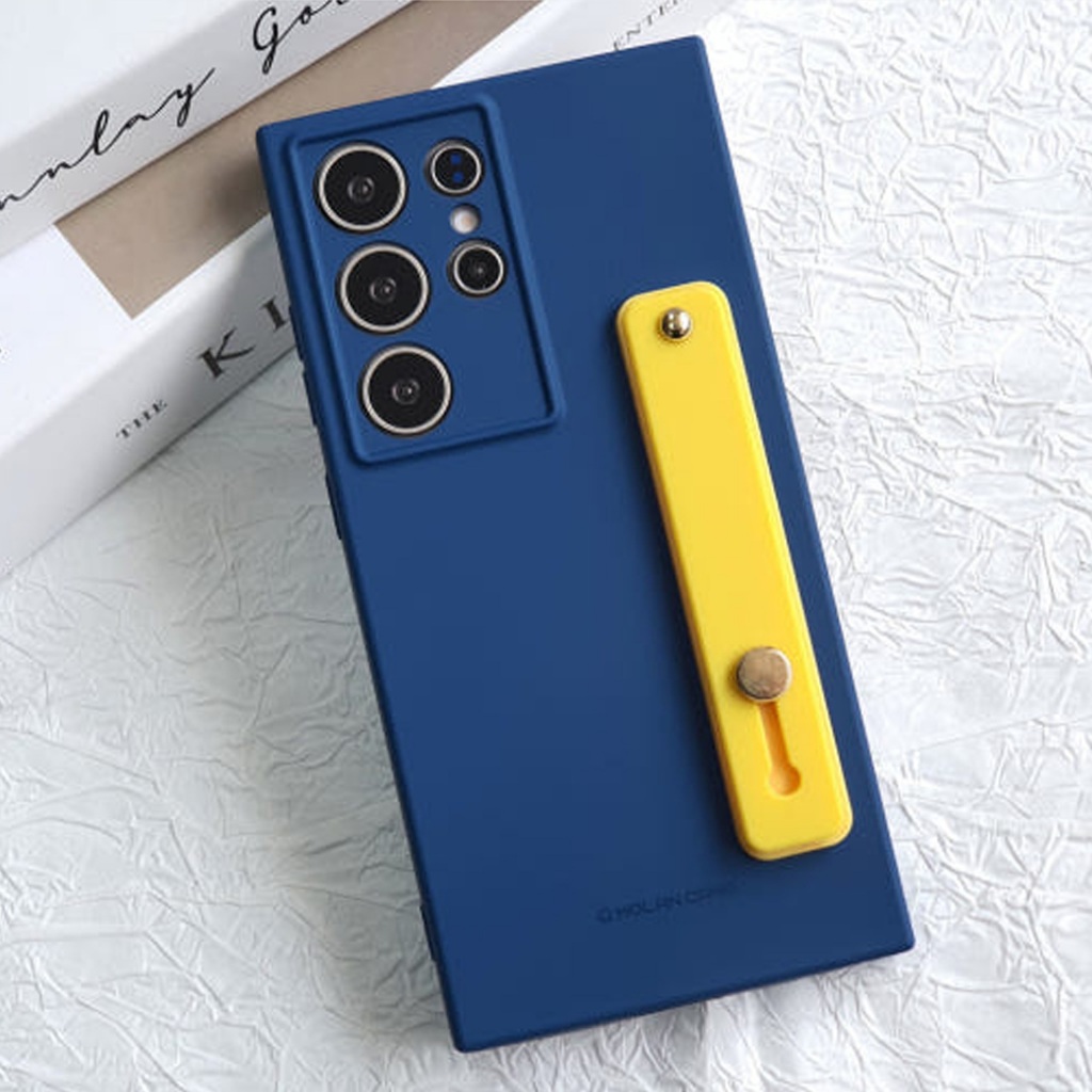 Capa Com Alça De Dedo De Silicone Em Gelatina Pastel De Dois Tons , Galaxy S25 U