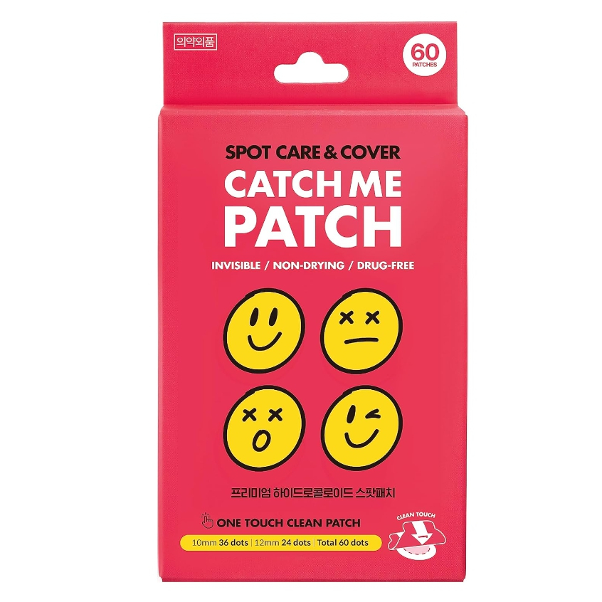 CATCH ME Patch Pontos De Acne (60 Contagem , 2 Tamanhos)-Hidrocolóide.blemish.acne