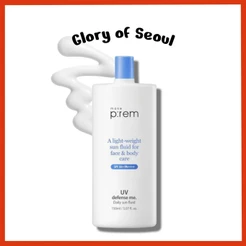 MAKE PREM Defesa UV Me Daily Sun Fluid, |Vegan não gelo calmante hidratando spf 50+ pa ++++, 150ml