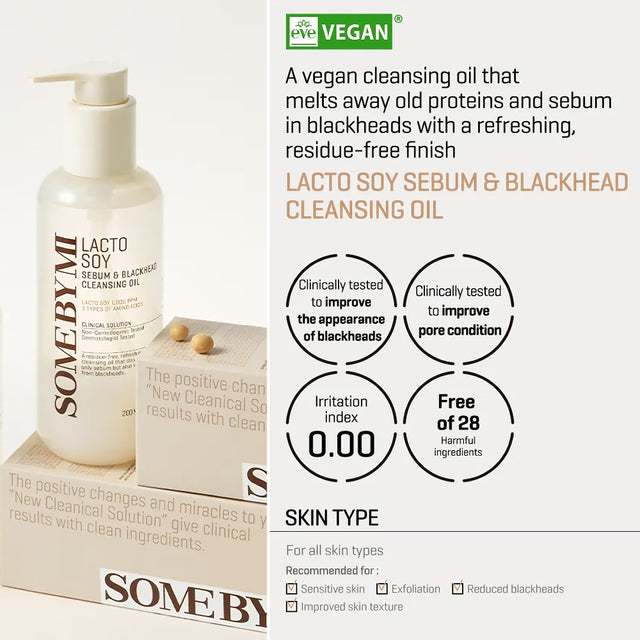 SOME BY MI lacto soja sebum e óleo de limpeza de cravos, 200ml · foto 2