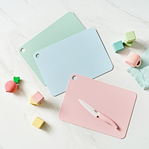Conjunto Glasslock Baby TPU Tábua De Corte Pastel 3P-Durável E Seguro Para Preparação De Comida Bebê