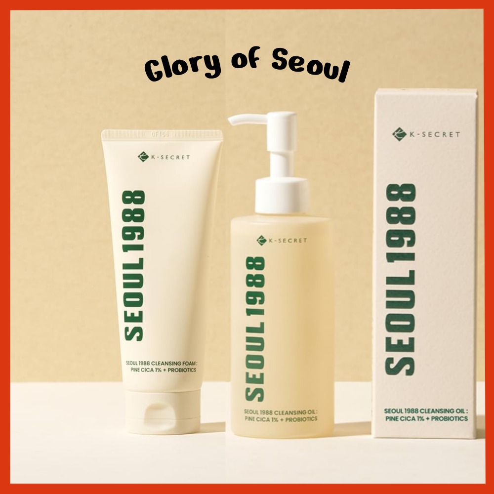 K-SECRET SEOUL 1988 Cleansing Foam 150mL / Cleansing Oil 200mL : Pine Cica 1% + Probiotics em Oferta na Shopee