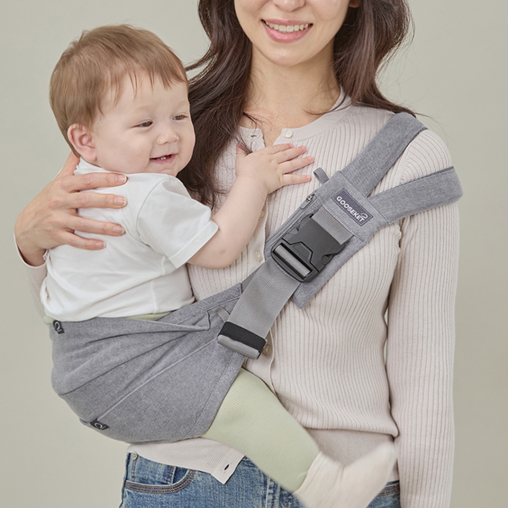 [Goosket] 365 Side Hipseat Cinza 280g Algodão100 % Cinto Leve Baby