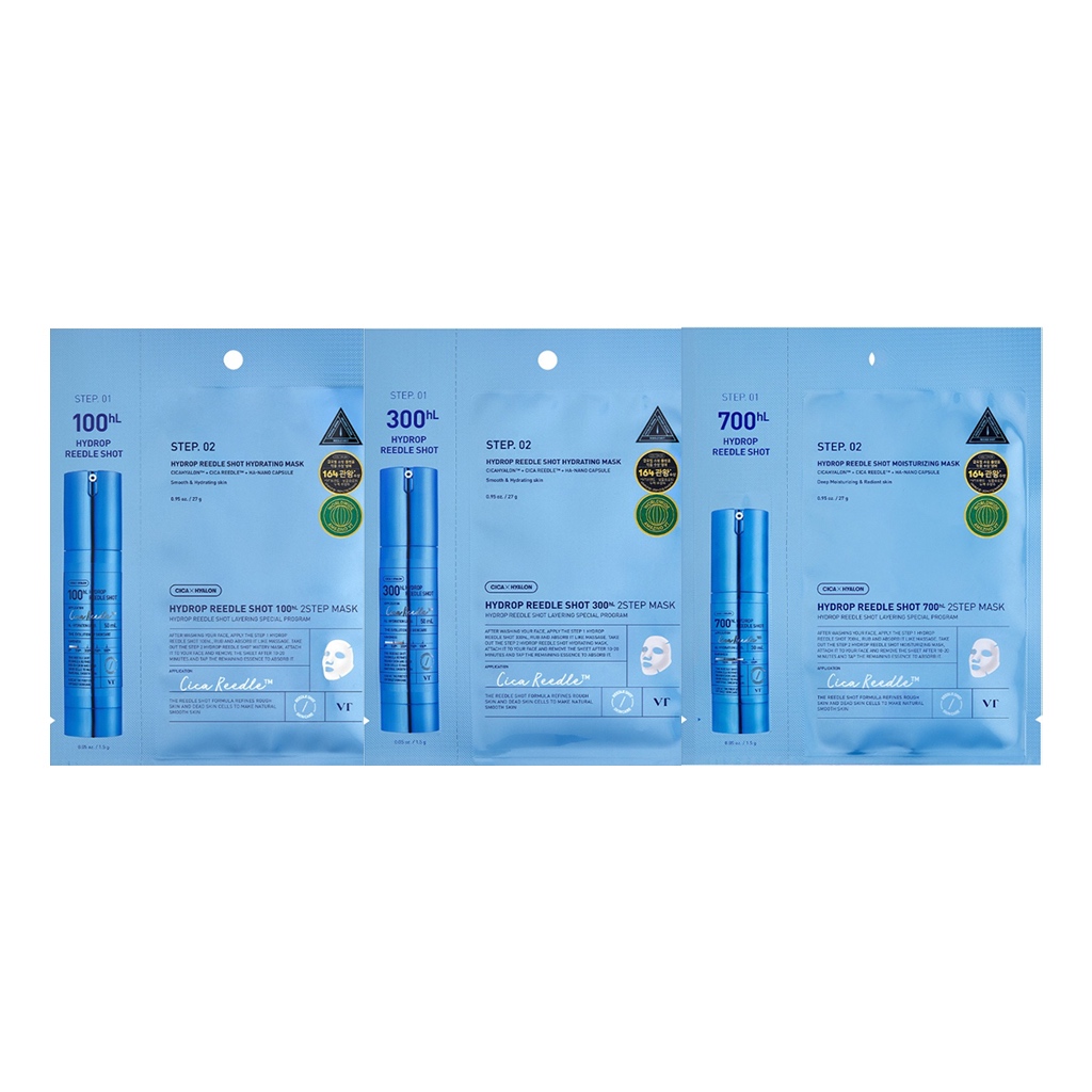 vt cosmetics hydrop reedle shot 2step mask 3types (100hl, 300hl, 700hl) - Beauty