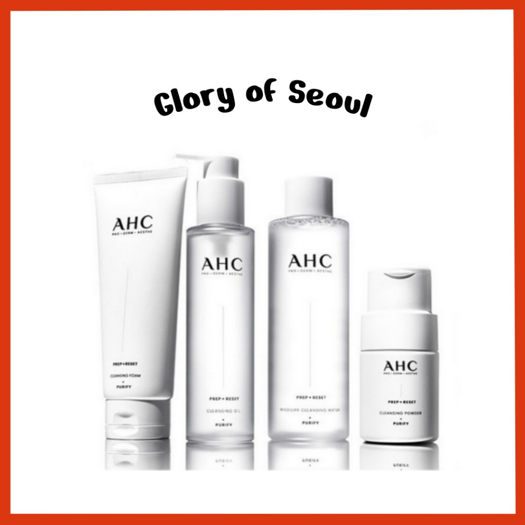 [Novo] AHC Prep + Redefinir Coleção de Limpeza (Limpeza de espuma / óleo de limpeza / água de limpeza / pó de limpeza)