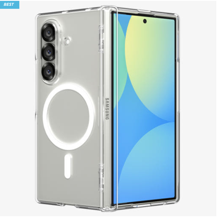 Spigen-Ultra Hybrid pro Capa Magnética Transparente Branca Para galaxy z fold 7/