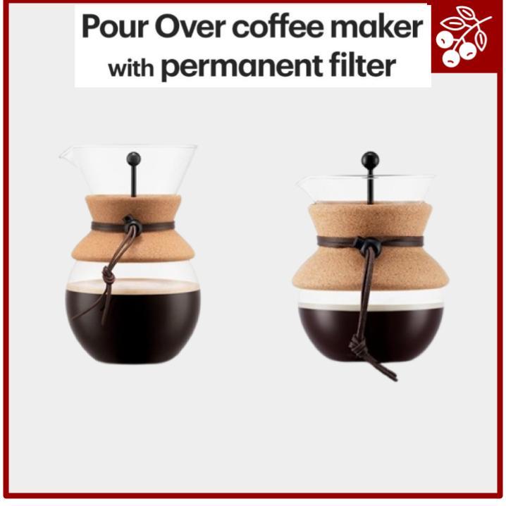 Cafeteira Bodum Pour Over Com Filtro Permanente-Cork Edition (1.0L/0.5L)