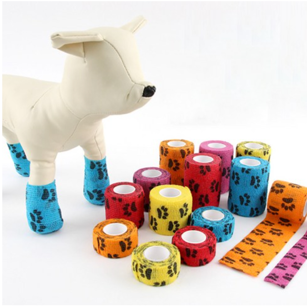 Sapatos Autoadesivos Para Bandagem Animais De Estimação DogEye | Pacote De 10 Rolos Respirável , Elástico , Antiderrapan