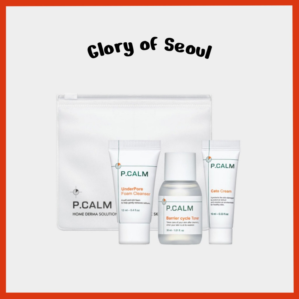 [KIT] P.CALM Trial Kit (Limpador de espuma Underpore + Toner de Ciclo de Barreira 30 ml + Cato Creme 10 ml), 12ml
