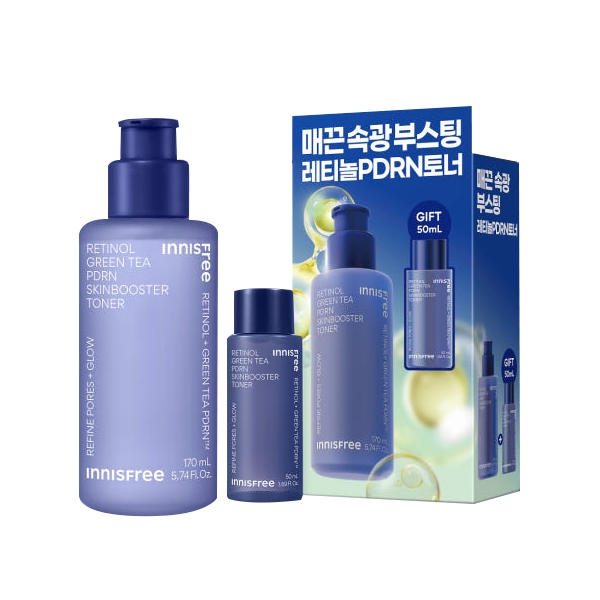 Innisfree Retinol Green Tea PDRN Skinbooster Toner Single Plan 170mL+50mL