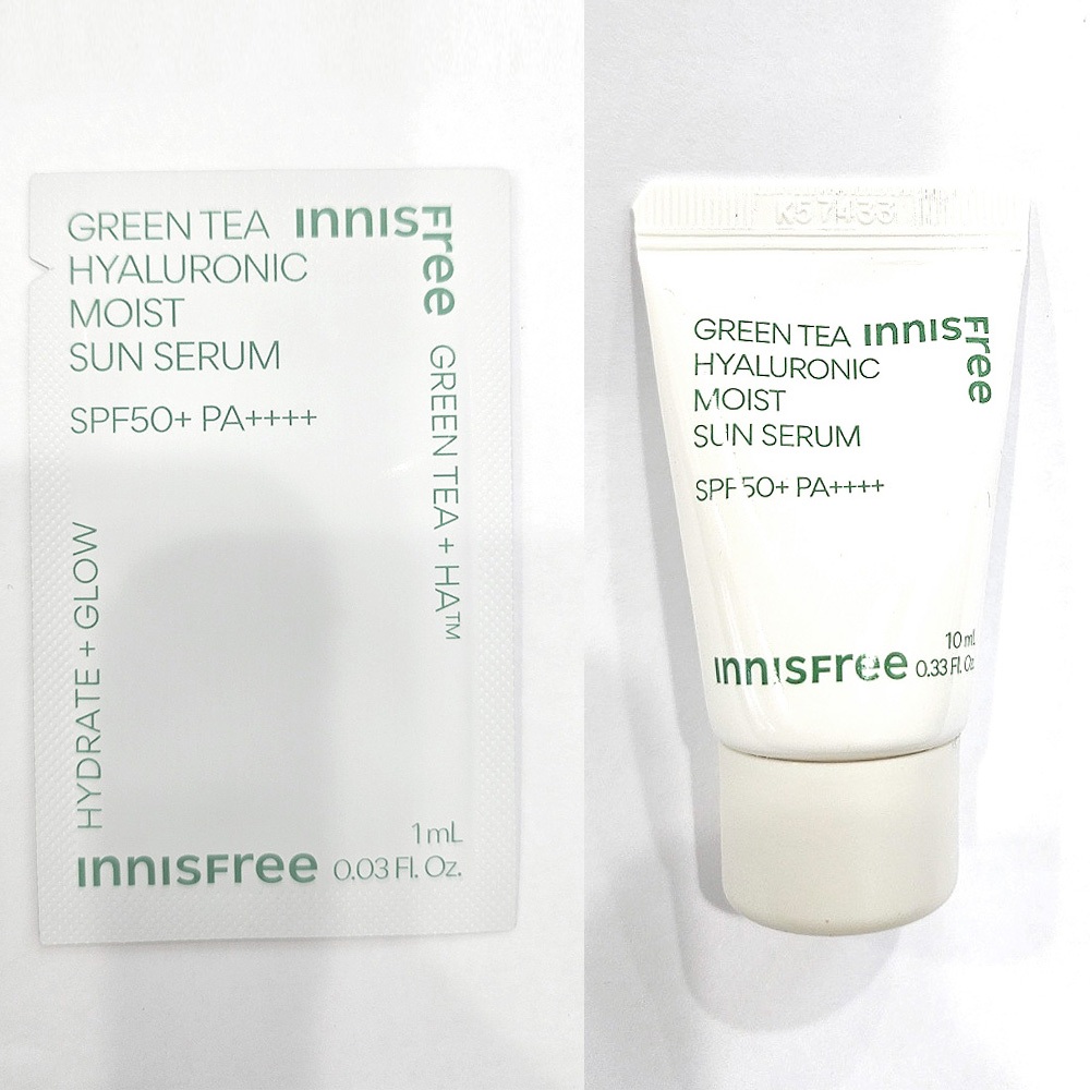 [innisfree] Creme De Ácido Hialurônico De Semente De Chá Verde/Sérum Solar Hidratante Fps50 + PA + + 1mlx60/120 Folhas 1