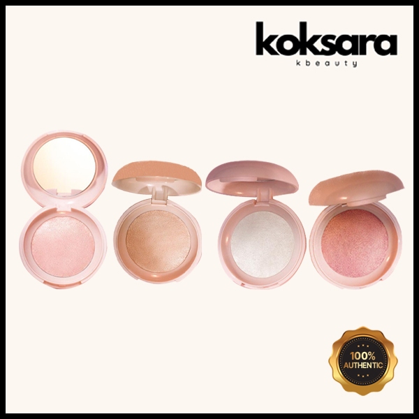 The Saem Glam Perfection Baked Highlighter 4 Colors + Brush