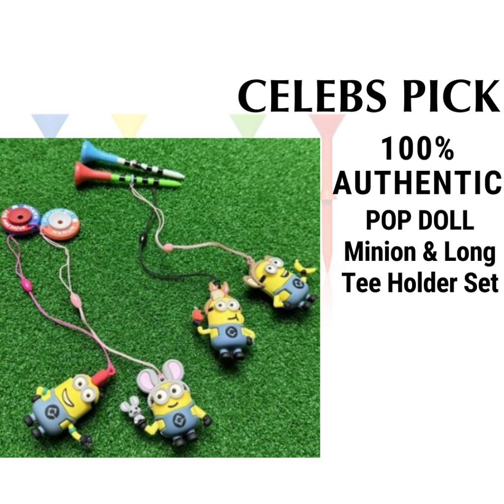 [Acessório De Golfe] Conjunto De Suporte Para Camiseta Longa De Personagem Minion-Camisetas Longas De Plástico De 83 Mm