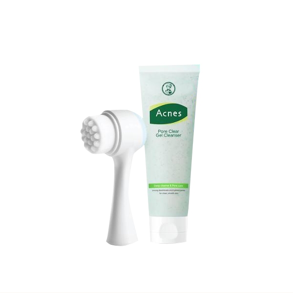 Acnes Pore Clear Gel Cleanser 125ml Planning (+Washing Brush) - Beauty