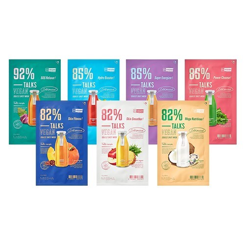 missha tox vegan juice sheet mask 27g 7types - Beauty