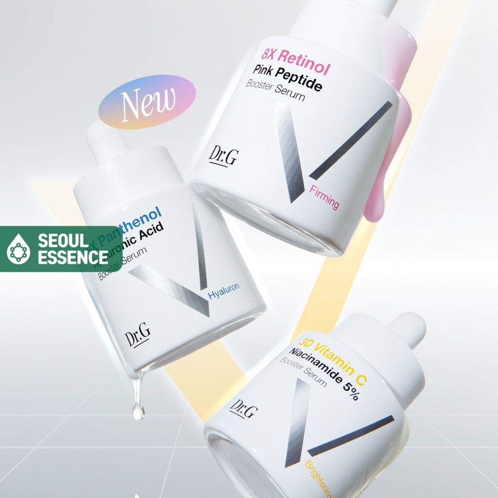 Dr.G 8X Retinol Rosa Peptídeo Booster Firmador/3X Pantenol Hyaluron/Vitamina C Niacinamida 5 % Soro Iluminador 30ml