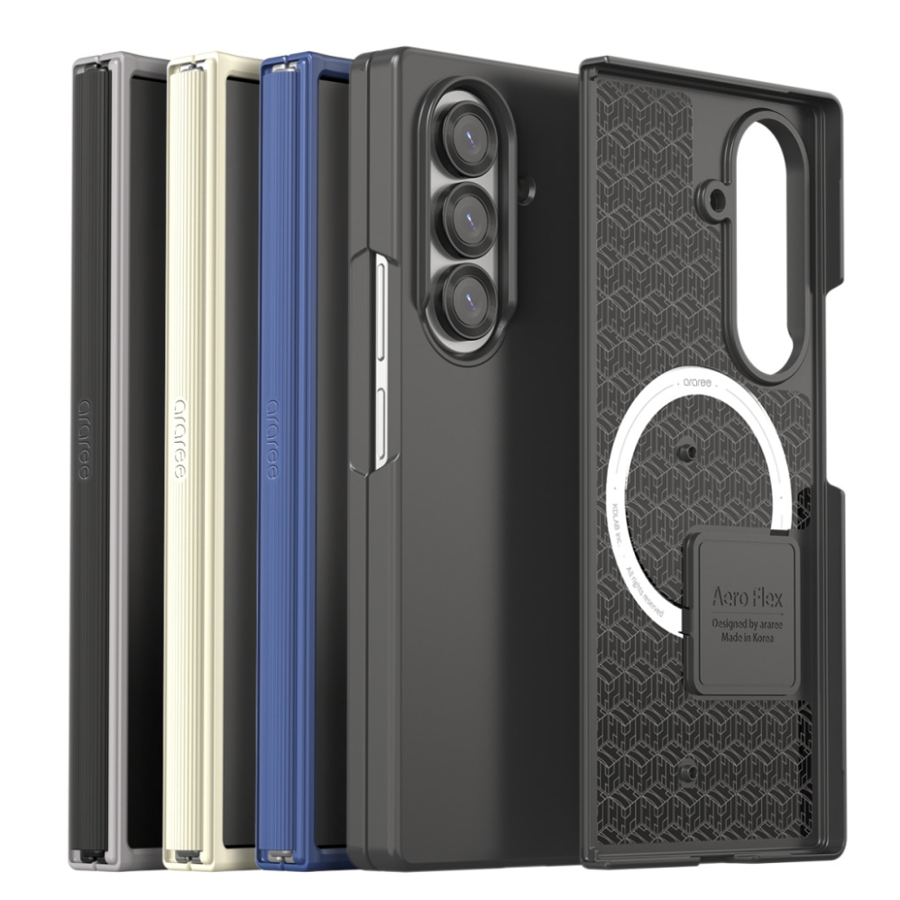 Araree-Aero Flex M Dobradiça Capa Magnética Fina Para galaxy z fold 7/Preto Mari