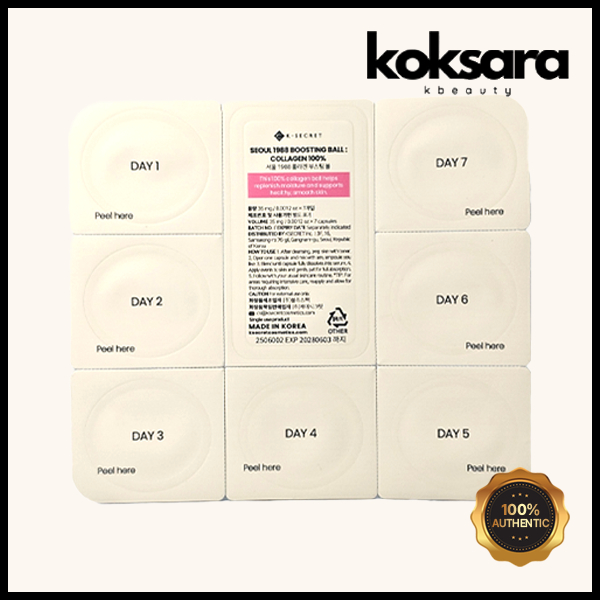[NEW] K SECRET Seoul 1988 Boosting Ball Collagen 100% 7 Capsules em Oferta na Shopee