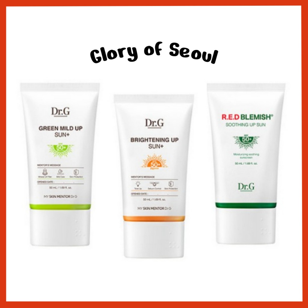 DR.G Sunscreen Collection 20ml, 50ml (3 Types) | SPF50+ PA++++, Green Mild Up / Brightening Up / R.E.D Blemish Soothing Up em Oferta na Shopee