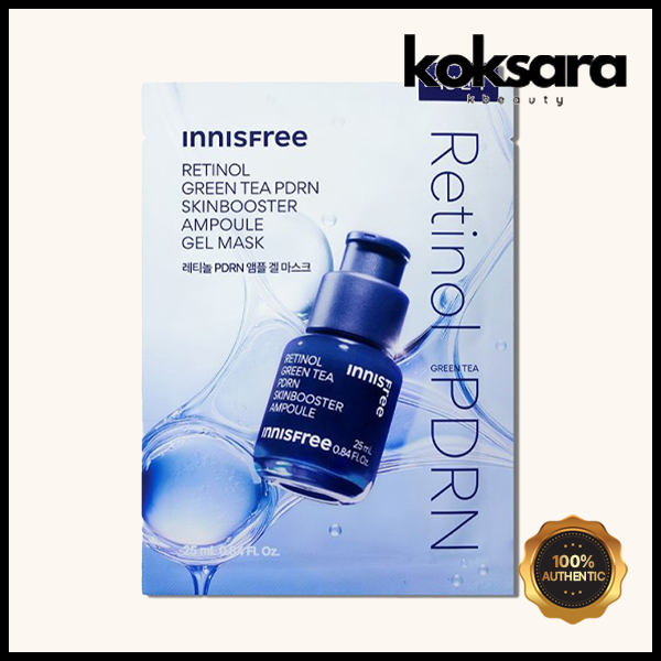 Innisfree Retinol Green Tea PDRN Skin Booster Ampoule Gel Mask 25ml 1ea