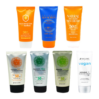 3W CLINIC Uv Sun Cream Sun Screen Sun Block Solar Protetor Spf50+ Pa+++ 70ml(6 types) em Oferta na Shopee
