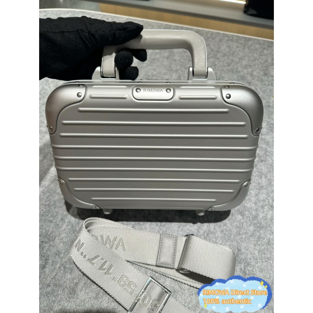 Bolsa Original RIMOWA Prata/Preta Liga De Alumínio-Magnésio Crossbody Mochila 93090001