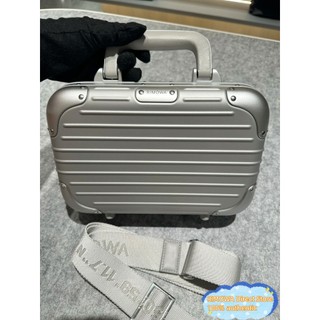 Bolsa Original RIMOWA Prata/Preta Liga De Alumínio-Magnésio Crossbody Mochila 93090001