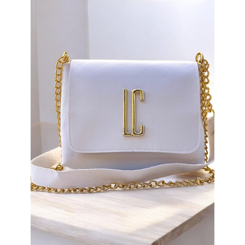 Bolsa Leve Pequena Preta Transversal Tiracolo Com Corrente Promoção ref 13