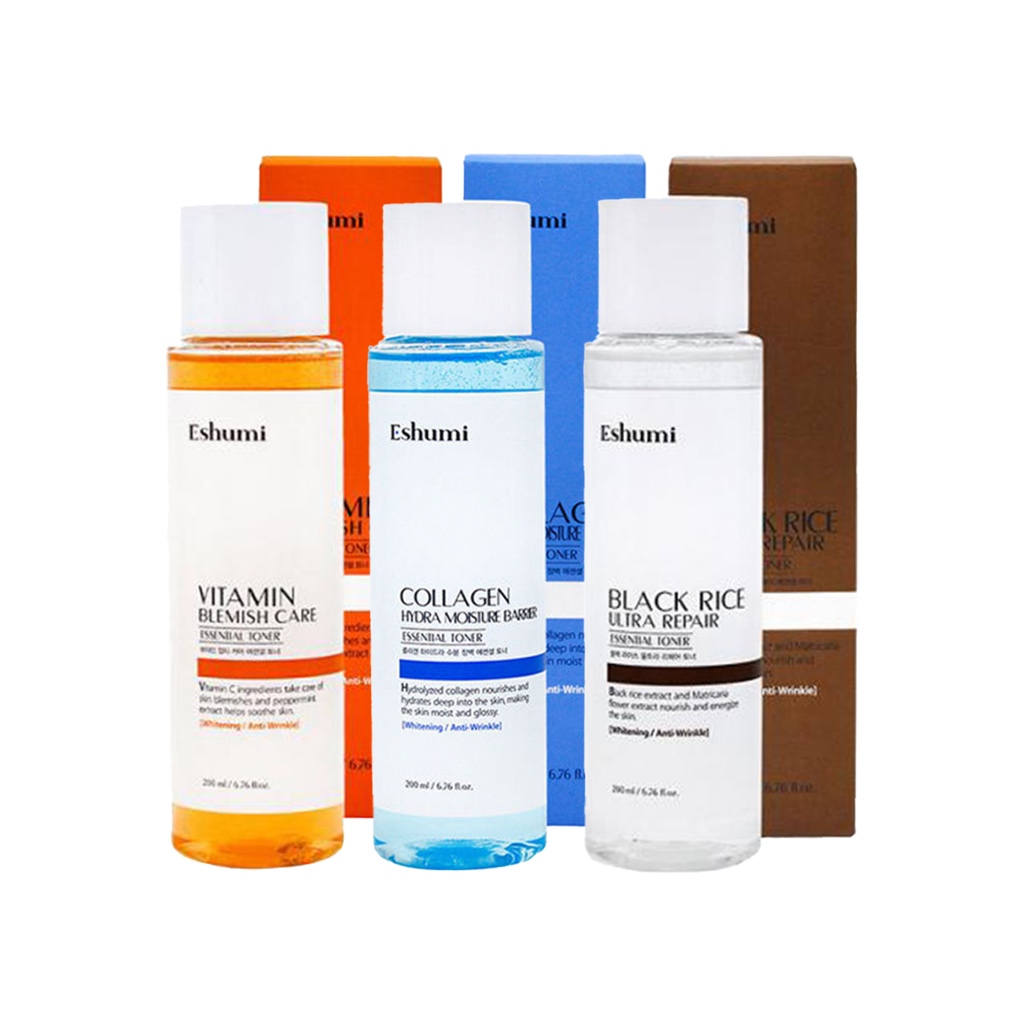 eshumi vitamin, collagen, black rice toner 200ml