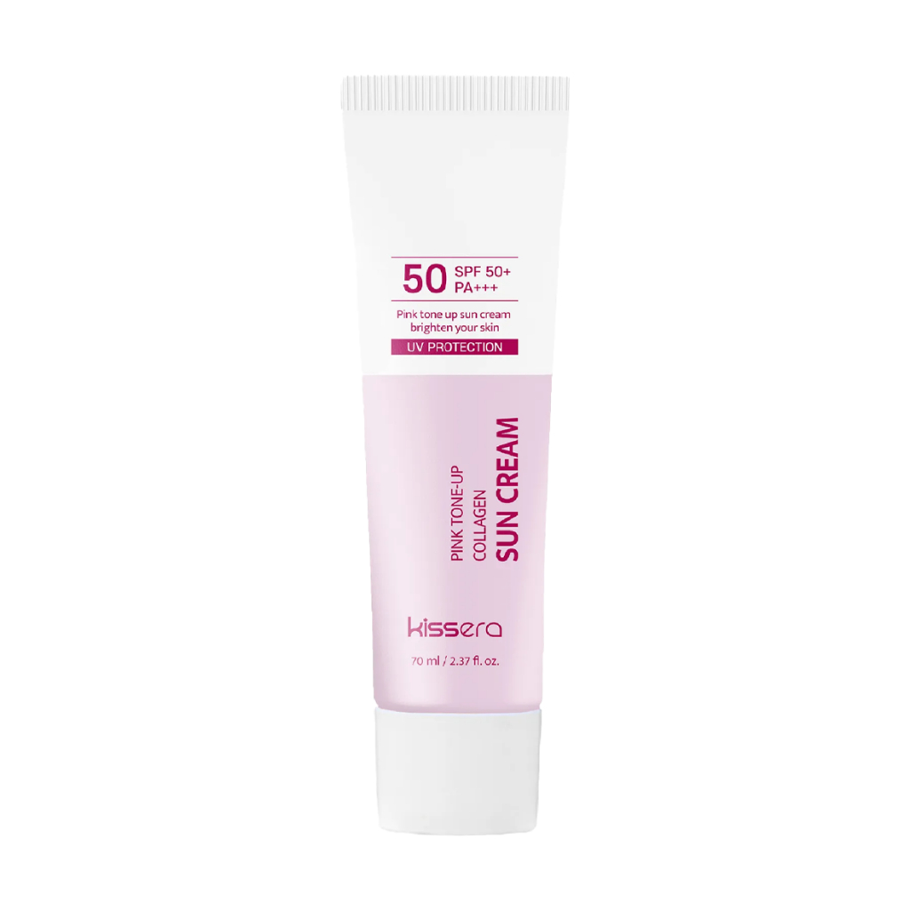 kissera pink tone-up collagen sun cream 70ml em Oferta na Shopee