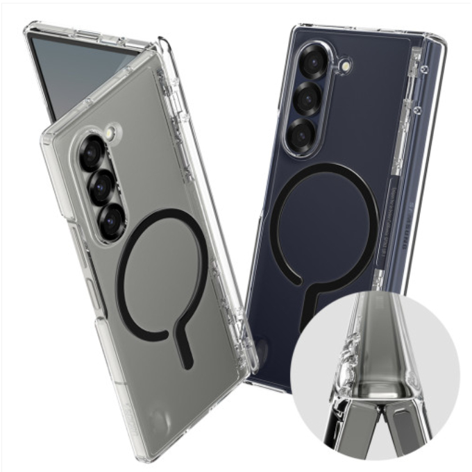 Spigen-Ultra Hybrid Pro OneTap Metal Ring Capa De Dobradiça Transparente Magnéti