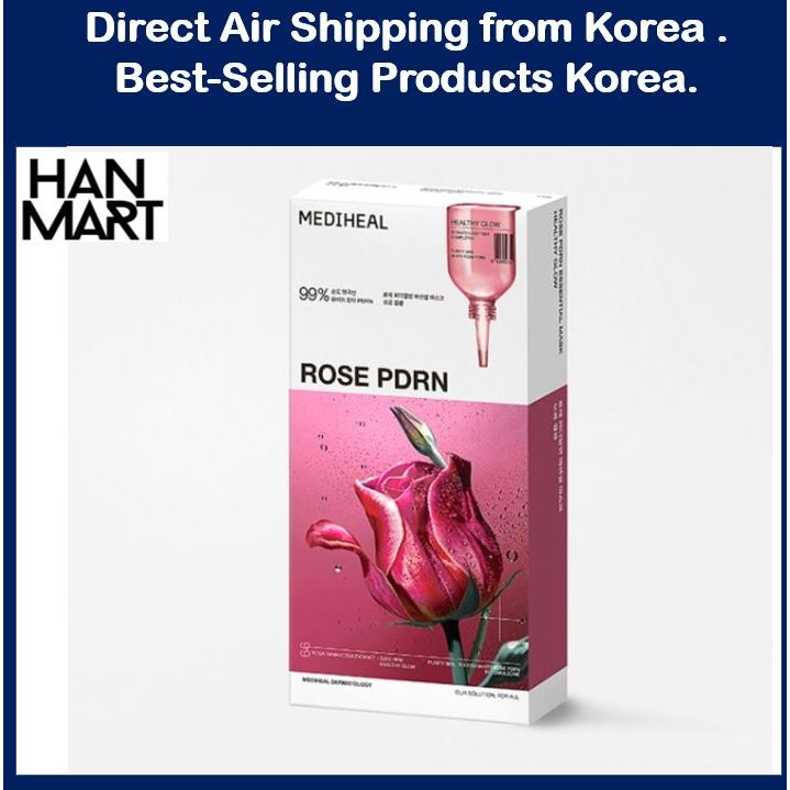 [Mediheal] Rosé PDRN Essential Mask Pore Result 1 Caixa 10 Peças/Genuína/Pacote De Máscara Coreana/Facial