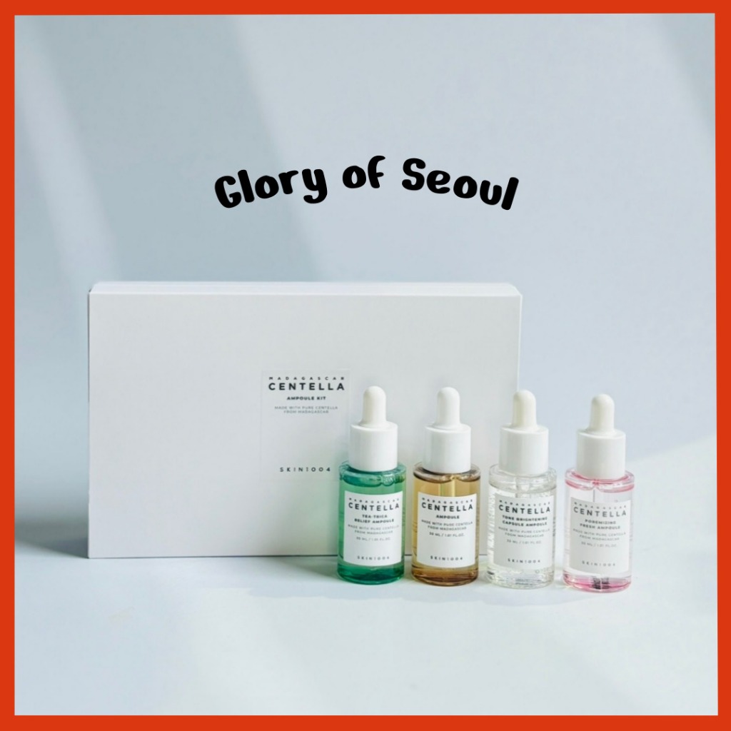 SKIN1004 Madagascar Centella AMPOULE KIT (Tea-Trica Relief Ampoule + Madagascar Centella Asiatica Ampoule + Tone Brightening Capsule Ampoule + Poremizing Fresh Ampoule) em Oferta na Shopee