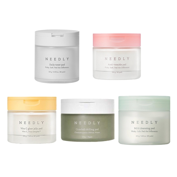 needly Daily toner pad, Anti-trouble pad, Vita C glow jelly pad, Cicachid chilling pad, Mild cleaning pad - Beauty