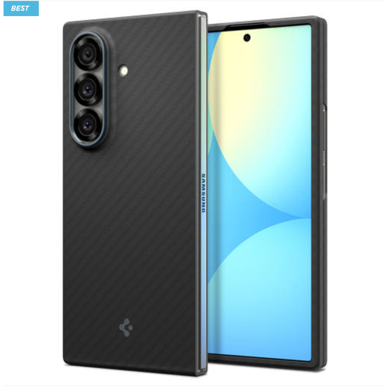 Spigen-Capa De Pele De Aramida Para galaxy z fold 7 6 5/fold7 Fina Preta 0.9 Mm 