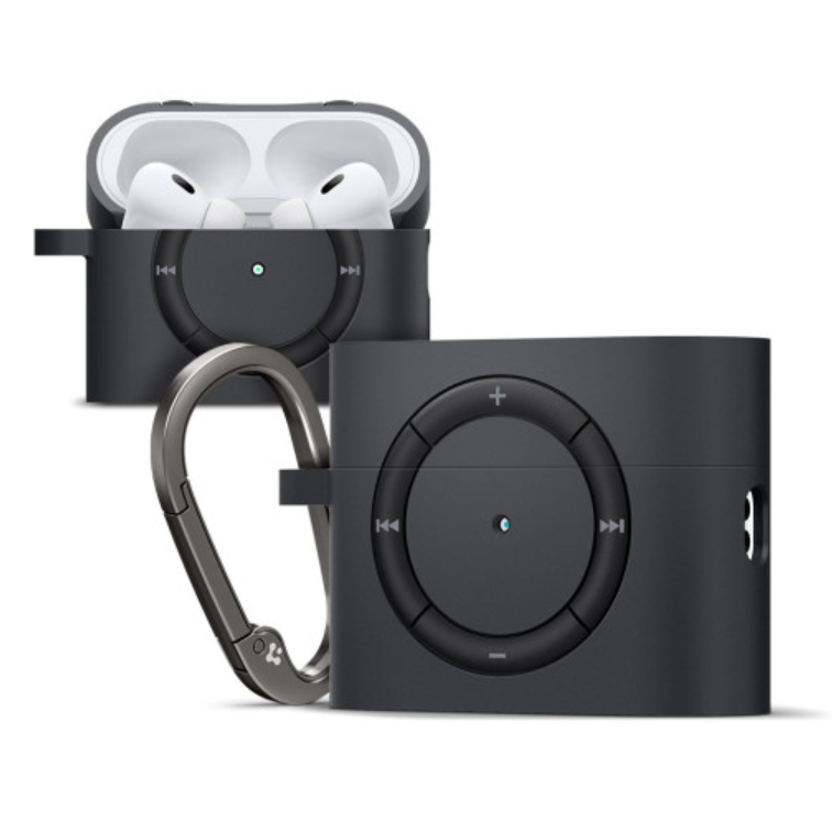 Spigen-Capa Preta Retrô Clássica Compatível Com airpods prop 2