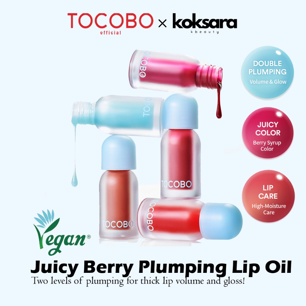 TOCOBO OFFICIAL Juicy Berry Plumping Lip Oil 8colors em Oferta na Shopee