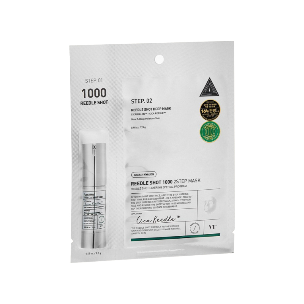 vt cosmetics reedle shot 1000 2-step mask 1 piece 28g em Oferta na Shopee