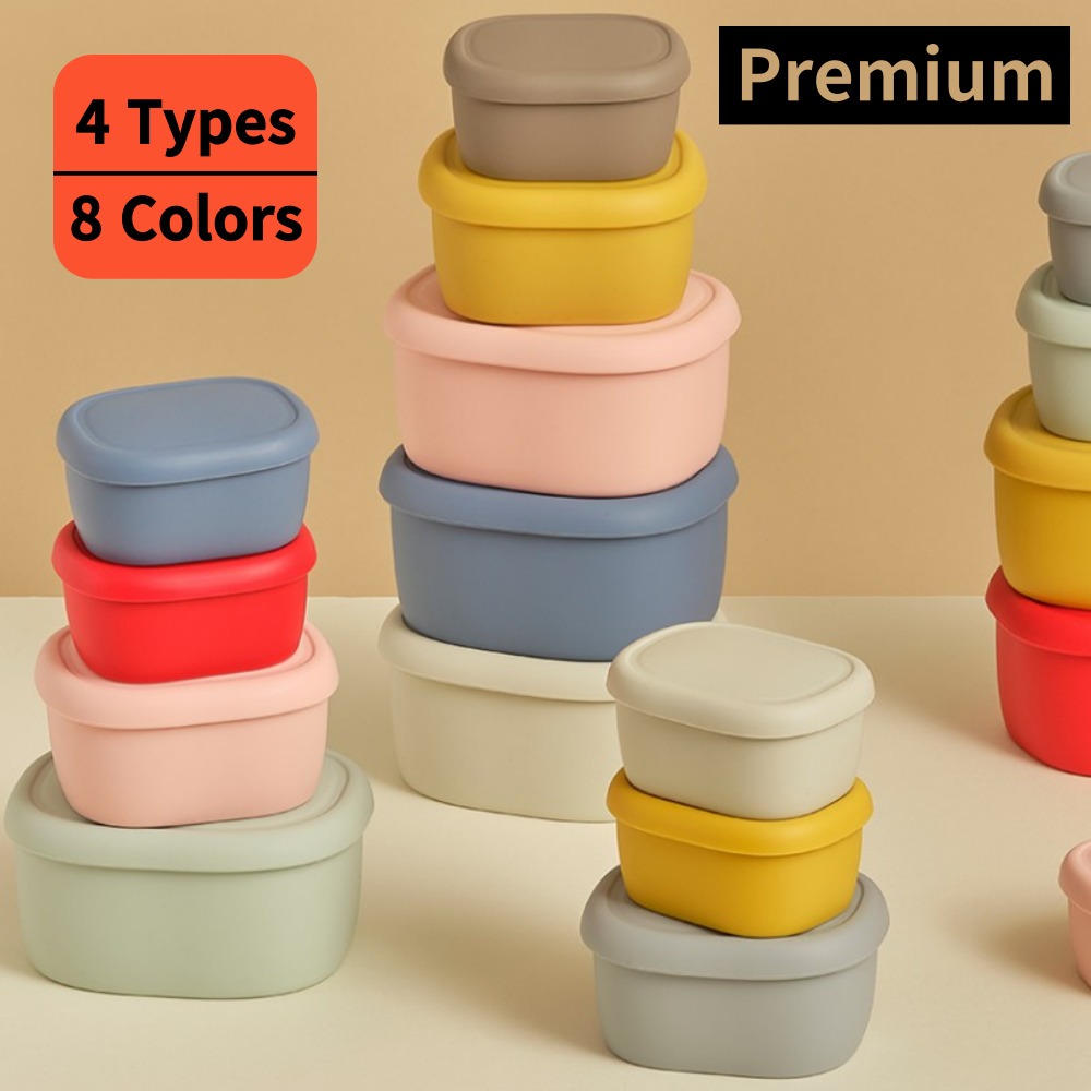 [Silipot] Recipiente De Armazenamento De Alimentos De Silicone Premium Hermético Organizador De Geladeira/Seguro E Ecoló