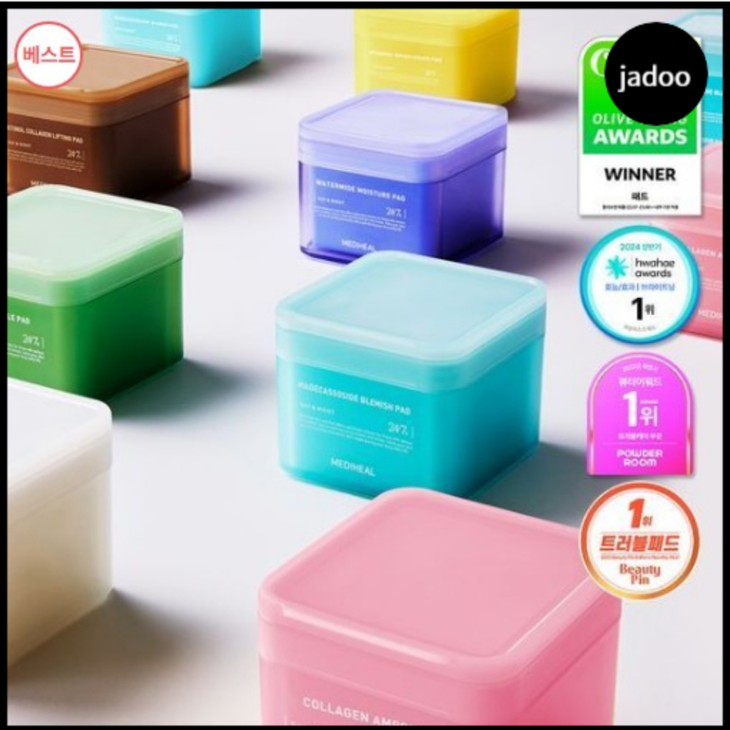 Caixa De Toner De Tratamento Diário Mediheal De 100pcs-MADECASOSIDE/TEATREE/COLLAGEN/RETINOL/WATERMIDE/VITAMIDE/PHYTO-ENZYME/refill/mask collection +