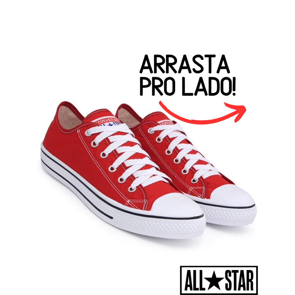 Tenis Feminino Vermelho Branco Preto Casual Baixo Barato Básico Trabalho Tennis Delicado Academia