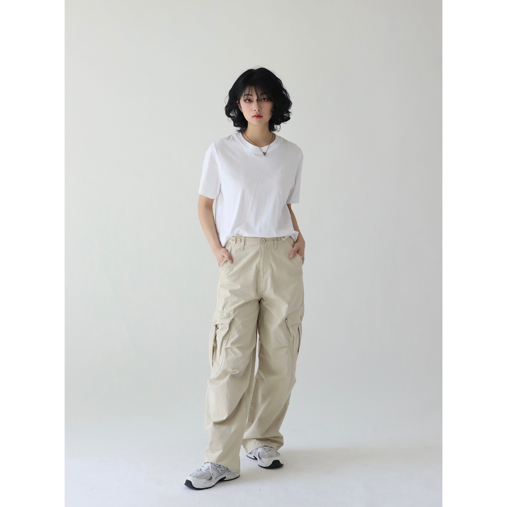 CHL-Calça Cargo Para Mulheres | Calças Utilitárias Leves De Pernas Largas Estilo De Rua