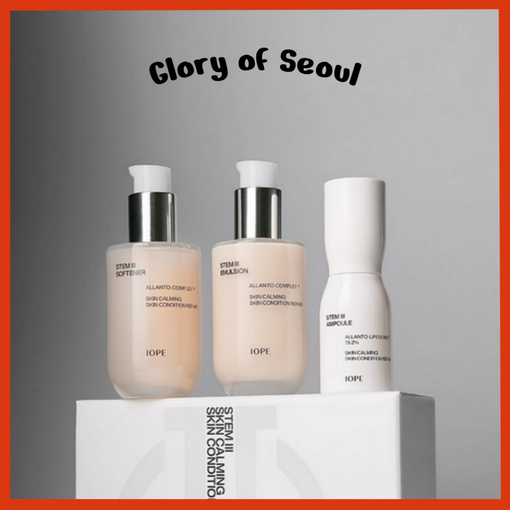 IOPE STEM III Conjunto de presentes para cuidados com a pele (amaciante, + emulsão, + ampoule, 30 ml) - Coreano, 80ml em Oferta na Shopee