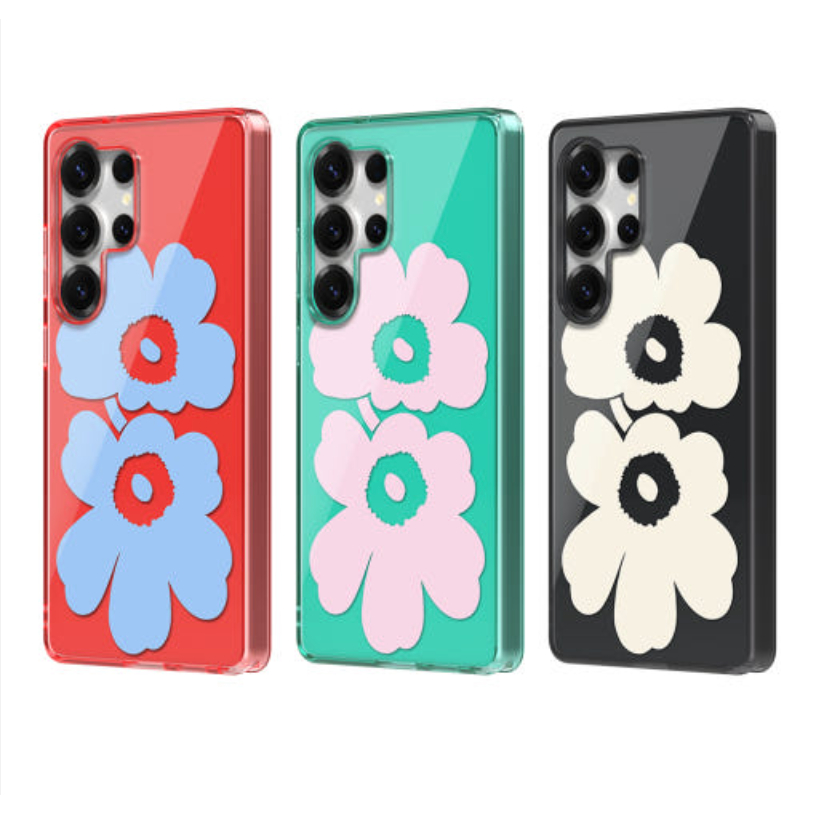 Marimekko-Capa De Camada Dupla SMAPP Para galaxy s25 Plus ultra/Preto Verde Verm