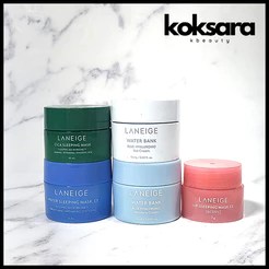 laneige Máscara De Dormir Água 15ml , cica 8ml , barry 3ml , Creme gel 10ml Hidratante bouncy E Firme Intensivo 10ml